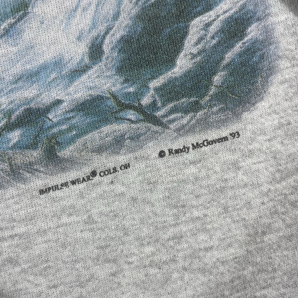 Vintage 1993‎ Bald Eagle Mountain Cry Sz Large Animal Bird Nature 90s Sweatshirt - Picture 4 of 6